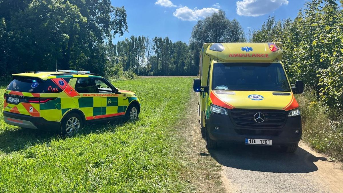 Záchranáři pomáhali mužům, kteří spadli ze žebříků při sběru ovoce