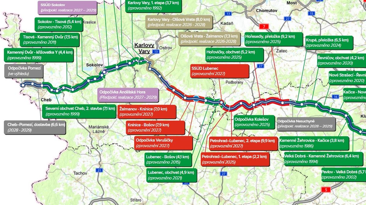 Ředitelství silnic a dálnic vypsalo soutěž na poslední úsek dálnice ke Karlovým Varům