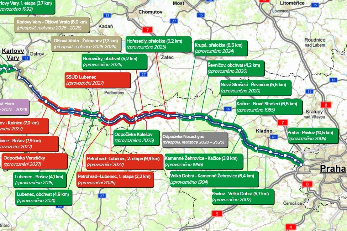 Ředitelství silnic a dálnic vypsalo soutěž na poslední úsek dálnice ke Karlovým Varům