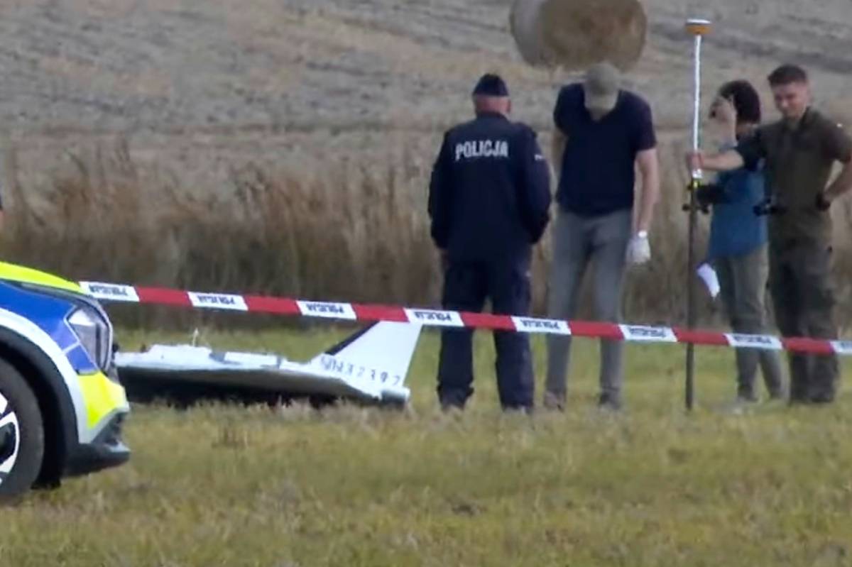 Část ruského dronu Poláci zajistili u obce Wohyń.