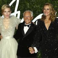 Dlouholetou spolupráci i přátelství uzavřel Giorgio Armani především s jeho oblíbenkyněmi Cate Blanchettovou a Julií Robertsovou. Snímek je z udílení cen British Fashion Awards v Londýně v roce 2019. 