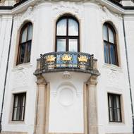 Pohled na vilu ze zahrady. 