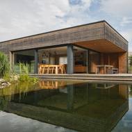 Pohled do jezírka nabízí klidnou zábavu, plavou v něm rybky.