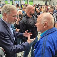 Fiala debatoval nejen s voliči koalice Spolu, ale i svými odpůrci. 