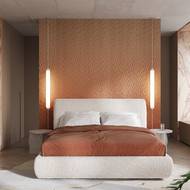 Ložnice, místo, kde vládne klid, ticho a čistota přírodních materiálů.