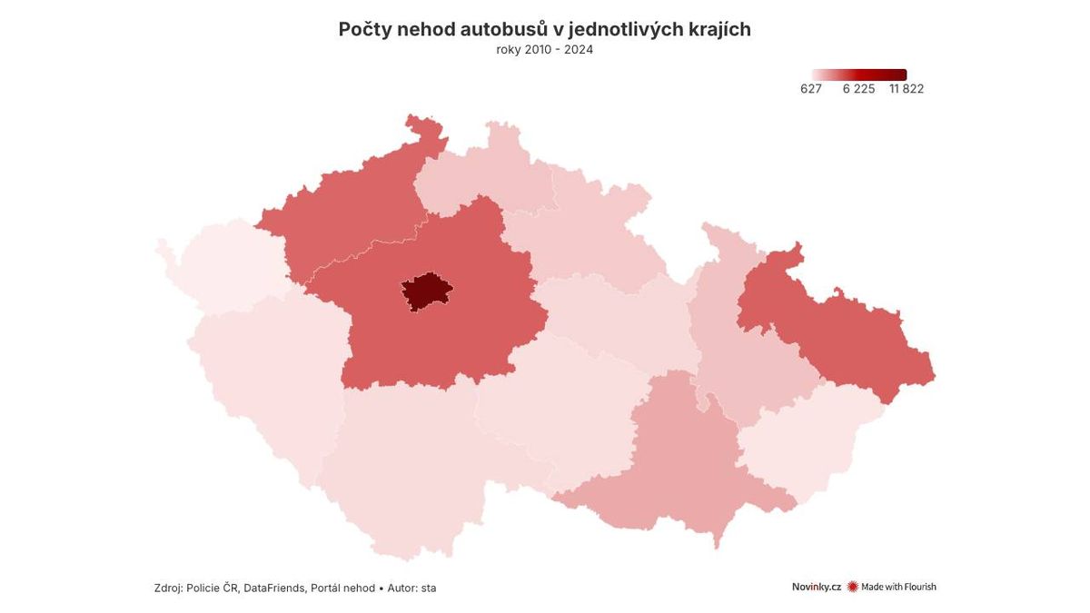 MAPA: Kde bouraly autobusy za posledních 15 let. Celkem zemřelo 219 lidí