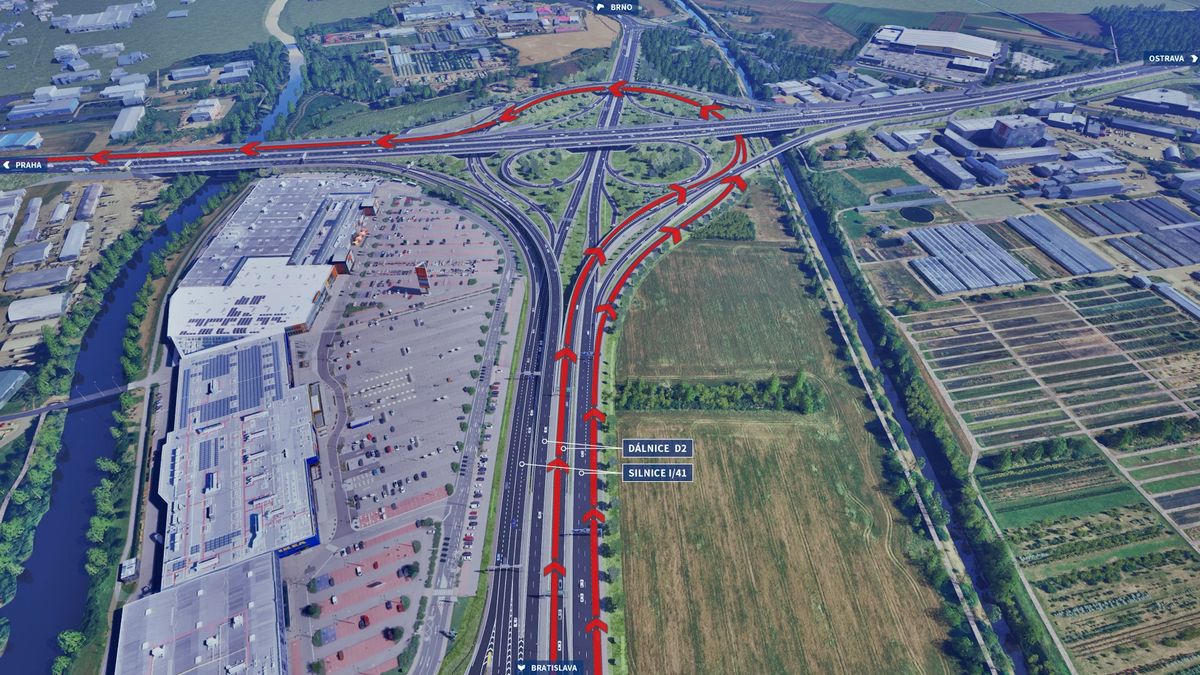 Křižovatka D1 a D2 v rekonstrukci. Megastavba potrvá dva roky