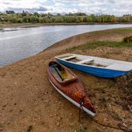V Ústupkách je vidět původní koryto řeky Chrudimky.