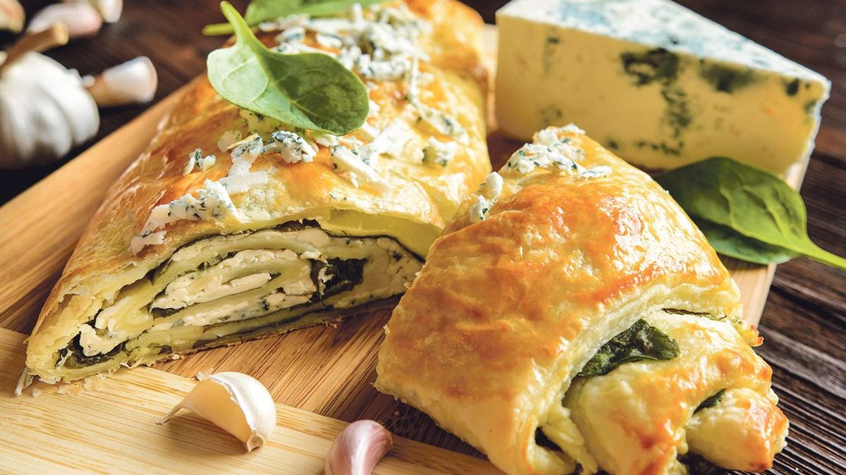 Recept na slaný závin se špenátem a roquefortem