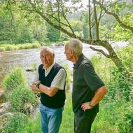 Jaroslav Satoranský a režisér Jaroslav Soukup při vzpomínce na natáčení seriálu Policie Modrava