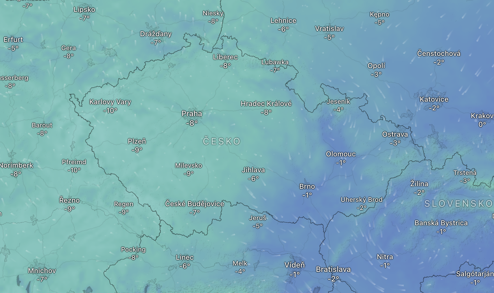 O víkendu v Česku silný mráz. Na západě mohou teploty klesnout až na −10 °C