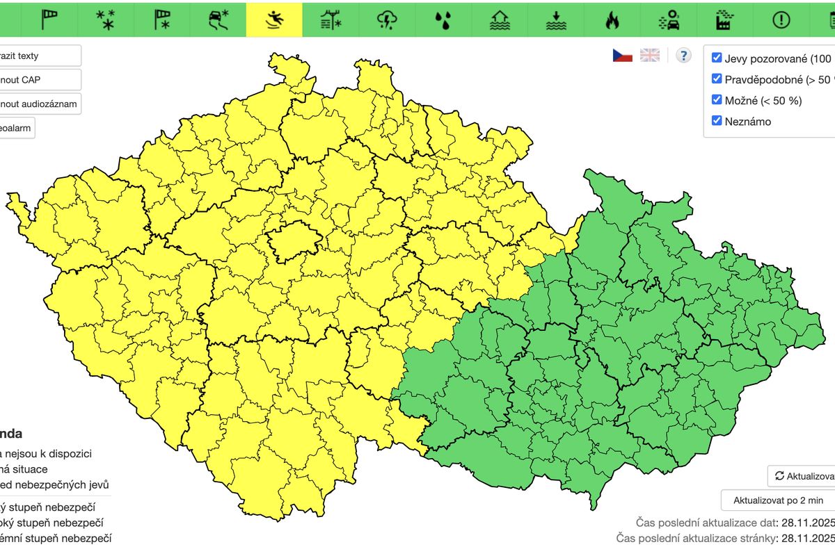 Meteorologové vydali výstrahu před ledovkou
