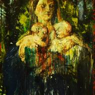 Obraz s motivem madony odkazuje ke klasickým barokním dílům.