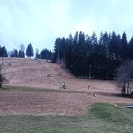 Ještě před pár dny převládala na kopci zelená a hnědá barva.