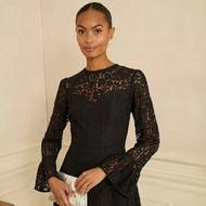 Mini šaty Love & Roses Lace Flute Sleeve, Next, 2736 Kč