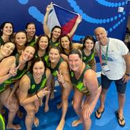 Vítězné družstvo českých vodních pólistek v Singapuru