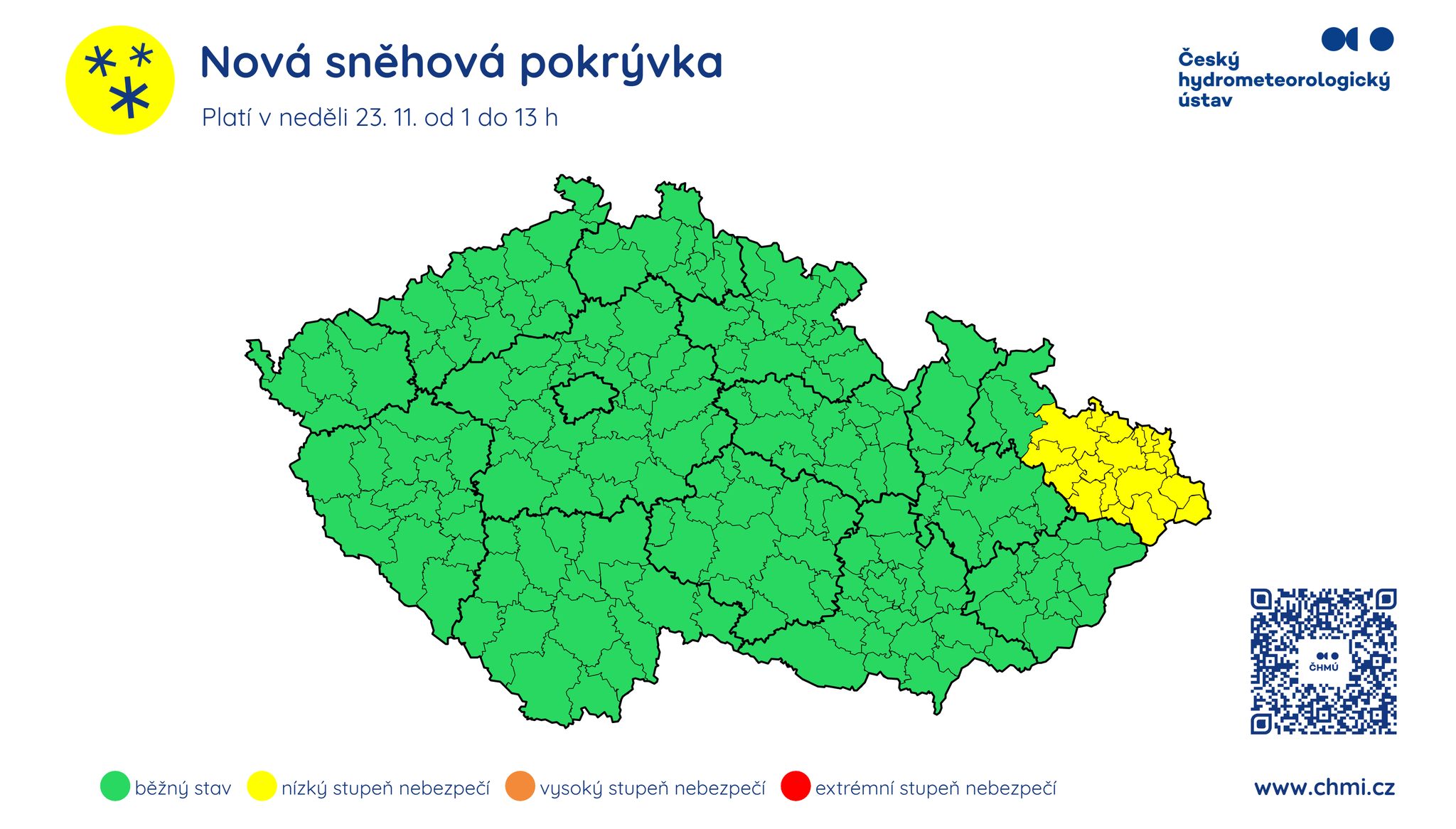 Východ Moravy a Slezska zasype sníh, v Beskydech může napadnout až 15 cm