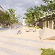 Lidé se mohou těšit na skatepark, prostor pro představení, ale i vstup do vody. (vizualizace)