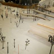 Model světelné zahrady na smíchovské straně mostu