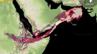 Oblak popela z probuzené sopky v Etiopii se táhne až k Japonsku