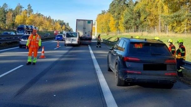 Pil jsem až po nehodě, tvrdil policii na D1 řidič dodávky po nadýchání čtyř promile