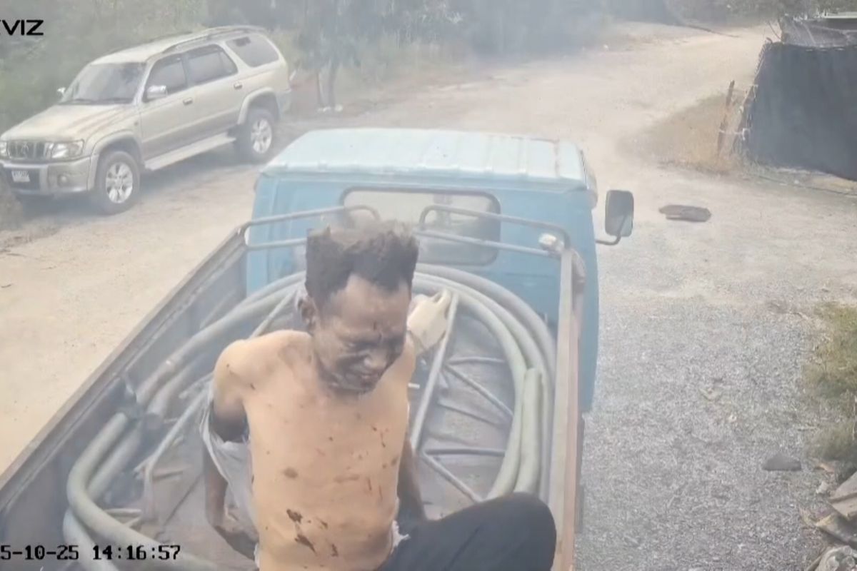 Pod dělníkem v Thajsku explodoval fekální vůz. Incident zachytila kamera