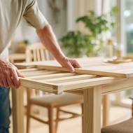 Početná rodina ocení v jídelní části variabilní stůl.