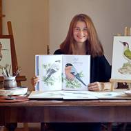 Drobnější malby ptáků jsou pro Pavlínu Kourkovou vítaným zpestřením práce na velkých akvarelových malbách květin a rostlin.