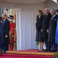 Slavnostní přivítání na hradě Windsor.