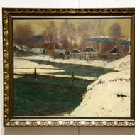 Večer na Chrudimce (po 1905) v době prvního jarního tání