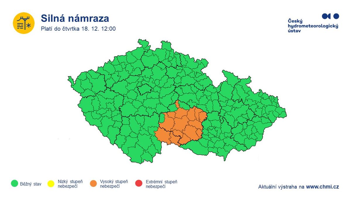 Meteorologové na Vysočině varují před námrazou