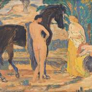 Pokušení (Jan Preisler; olej na kartonu, 1916–17)