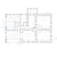 Nákres ilustruje uspořádání přízemí. 