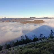 Inverze pohledem z hory Klíč u Nového Boru.