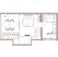 Půdorys bytu - horní podlaží