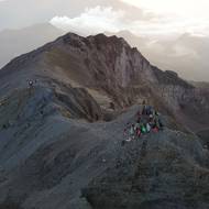 Vrchol sopky Mount Rinjani na ostrově Lombok.