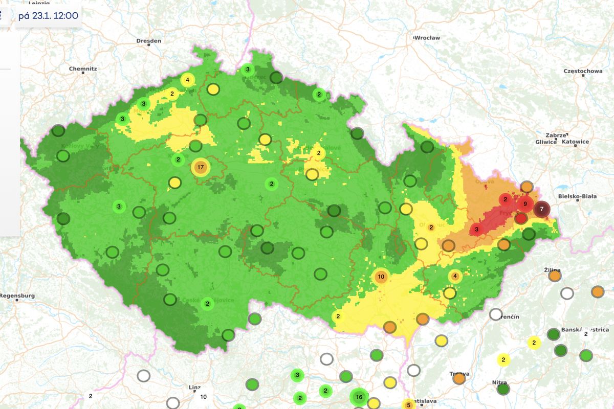 Smogová situace by se měla zlepšit až v pondělí