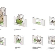 Typy balkonů použitých na budově