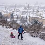 Výhled na Prahu pod Strahovským klášterem.
