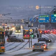 Čerstvý sníh v Plzni. 