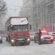 Kamion Národního divadla na Vinohradech.