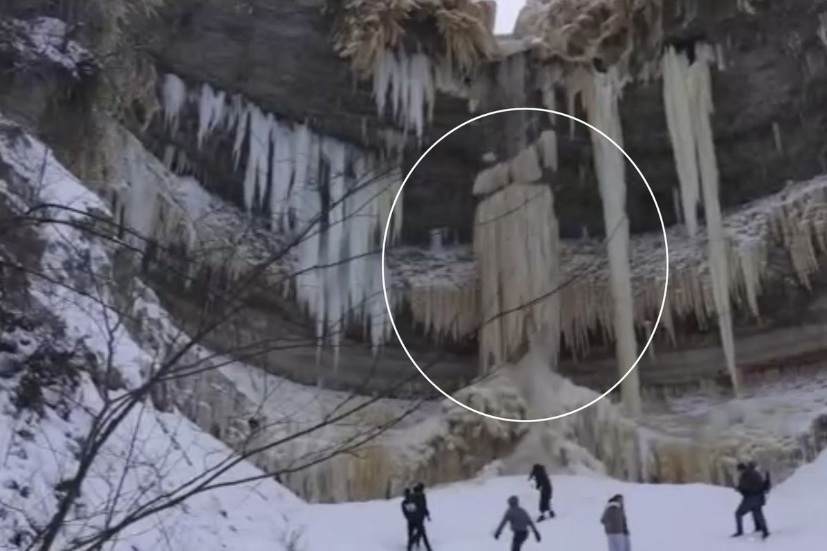 Turisté v Estonsku těsně unikli padajícímu ledu ze zamrzlého vodopádu
