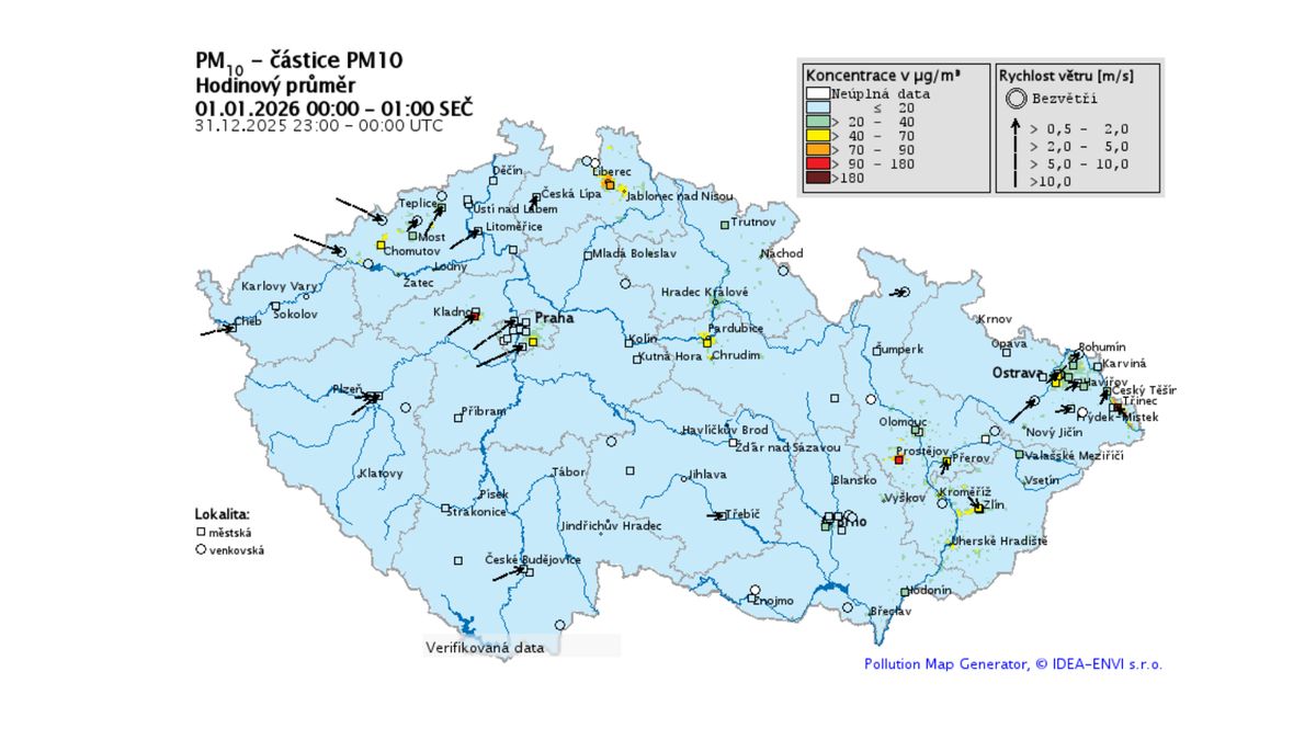 Zákaz používání pyrotechniky prospívá ovzduší. Novoroční hodnoty byly nejlepší za 22 let