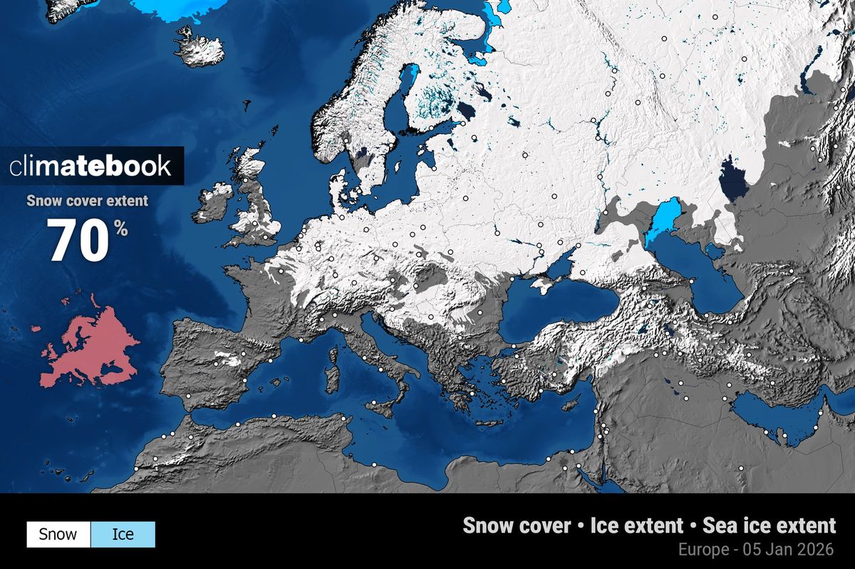 Evropa se zbarvila do bílého. Sníh pokrývá přes 70 procent kontinentu