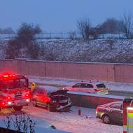 Hromadná nehoda na dálnici D6 u Prahy.