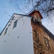 Opravena byla také druhá štítová zeď hlavní mlýnské budovy.