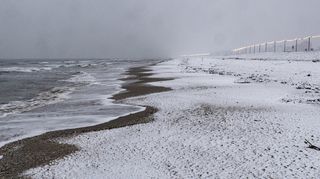 Sníh pokryl pláž v italském letovisku