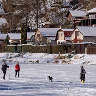 V oblouku nedaleko před soutokem s Vltavou je Berounka línější, i to pomáhá jejímu zamrznutí. 