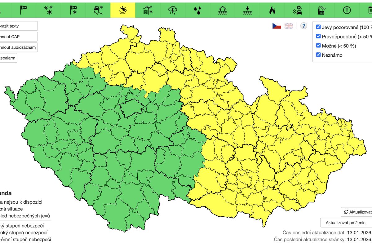 Další výstraha před ledovkou