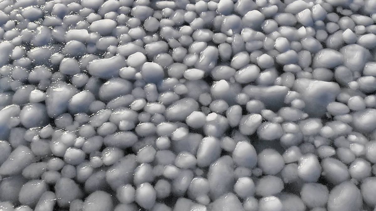 Balaton pokryla vrstva ledových koulí